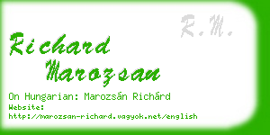 richard marozsan business card