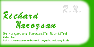 richard marozsan business card